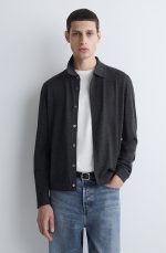Wool Long-Sleeve Shirt Black