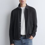 Wool Long-Sleeve Shirt Black