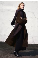 Mohair-blend Textured Tassel Long Scarf