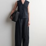 Linen Barrel Trousers Black