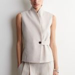 Linen Slim Vest Beige