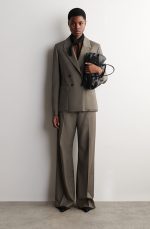 Cut Out Knitted Triangle Scarf Black - Image 2