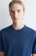 Wool Slim T-Shirt Blue - Image 3
