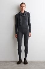 Wool Slim Leggings Gray