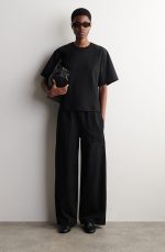 Knitted Straight Pants Black