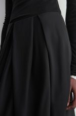 Wool Pleated Skirt Black - Image 3