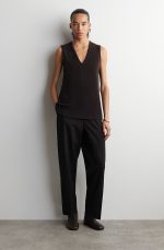 Wool V-Neck Vest Brown - Image 2