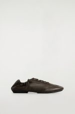 Ballet Leather Lace-up Sneakers Dark Brown - Image 4