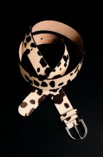 Imitation Animal Print Cow Leather Belt Beige - Image 2