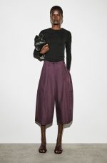 Cotton Pleated Pants Burgundy
