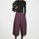 Cotton Pleated Pants Burgundy