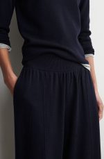Wool Barrel Trousers Navy - Image 3