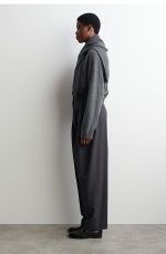 Wool Barrel Trousers Gray