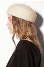 Wool Beret Cream Color - Image 3