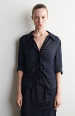 Pleated Shirt Navy