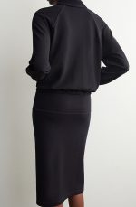 Knitted Straight Skirt Navy - Image 3