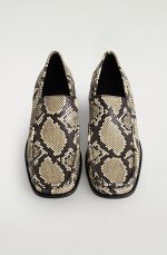 Square-toe Low-heel Loafers Beige