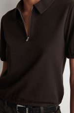 Polo-Collar Top Brown - Image 3