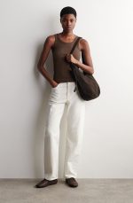 Cotton Slim Vest Brown - Image 2