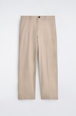 Cotton Straight Pants Beige - Image 4