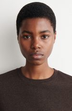 Cotton Round-Neck T-Shirt Brown - Image 3