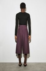 Cotton Pleated Pants Burgundy - Image 3