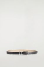 Cross Embossed Cow Leather Belt Black - Image 4