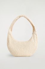 Pleated Decorative Shoulder Bag Off-white - Image 4
