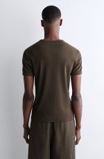 Round-Neck T-Shirt Brown - Image 3
