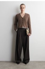 Leather Clutch Bag Beige