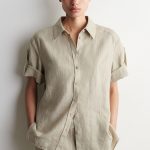 Linen Collared Shirt Beige