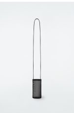 Mesh Crossbody Bucket Bag Black - Image 2