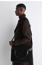 Leather Dual-purpose Crossbody Handbag Black - Image 3