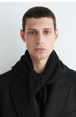 Unisex Cashmere Triangle Scarf In Black - Image 2