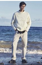 Wool Round-Neck Sweater Cream - Image 2