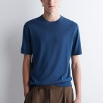 Wool Slim T-Shirt Blue