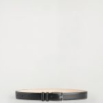 Black Topstitched Cow Leather Belt