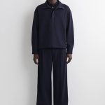 Knitted Wide-Leg Trousers Navy