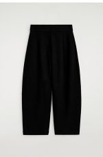 Wool Barrel Trousers Black - Image 4
