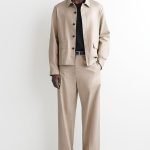 Cotton Straight Pants Beige