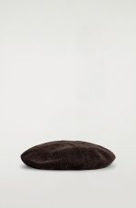 Three-dimensional Knitted Beret Dark Brown