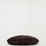 Three-dimensional Knitted Beret Dark Brown