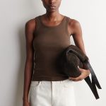 Cotton Slim Vest Brown