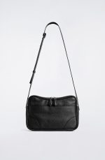 Rectangular Leather Crossbody Bag Black