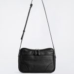Rectangular Leather Crossbody Bag Black