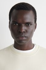 Cotton Round-Neck Shirt White - Image 3