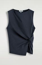 Knitted Slim Top Navy - Image 4