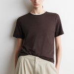 Linen Round-Neck T-Shirt Burgundy
