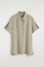 Linen Collared Shirt Beige - Image 4