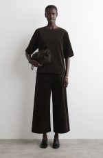 Corduroy Round-Neck Top Brown